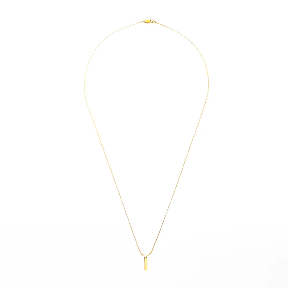Collier chaîne carrée, pendentif minimaliste