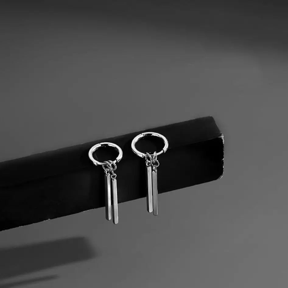 Boucles d'oreilles double rectangle