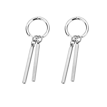 Boucles d'oreilles double rectangle