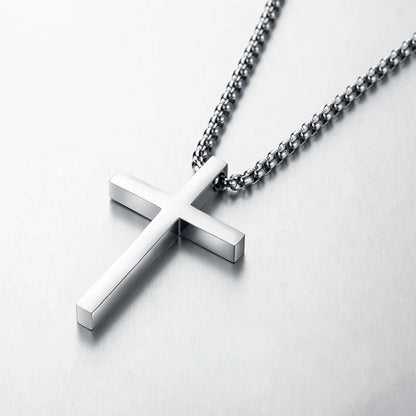 Collier pendentif croix en acier inoxydable