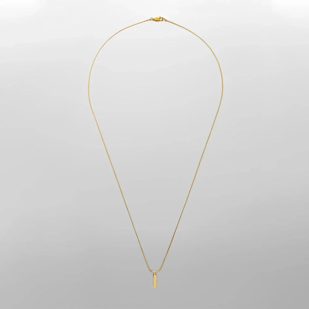 Collier chaîne carrée, pendentif minimaliste